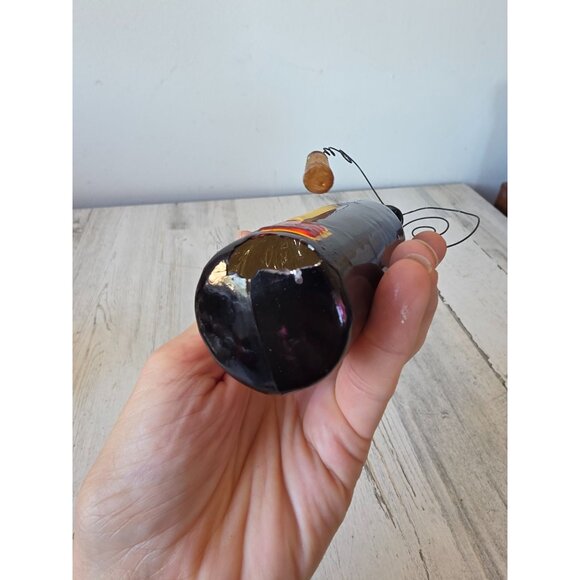 Santa wine glass AS IS ornament Xmas champagne glitter unique large tree - Picture 4 of 8